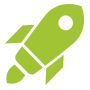 Green rounded square icon with subtle layered shadow, clean flat design element.
