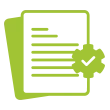 Green rounded square icon with soft shadow, minimalist design on transparent background.